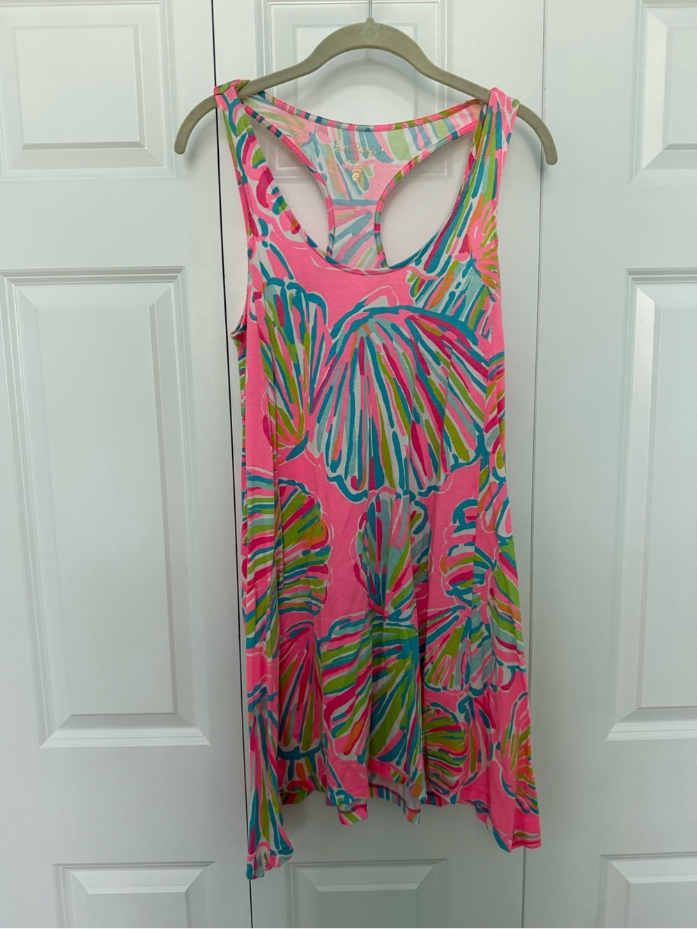 Lilly Pulitzer Pink Multicolor Shell-Print Racerback Dress